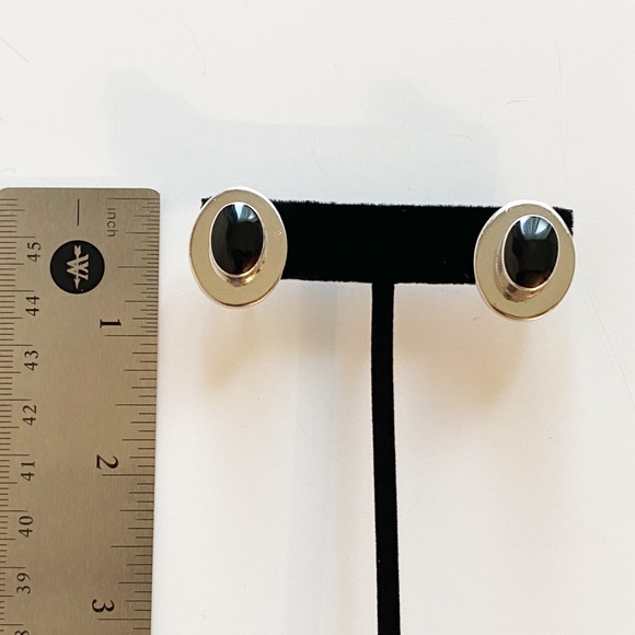 Black Stone 925 Mexico Earrings &  Necklace Set - Picture 6 of 10